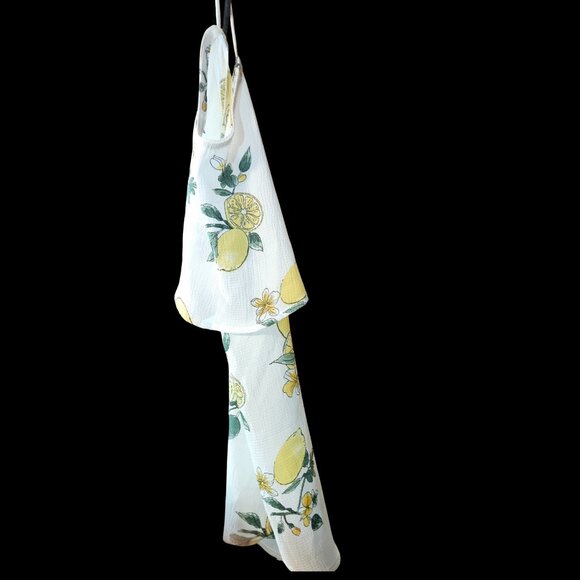 Kaileigh Lemon Print Cold Shoulder Top Women’s Large - Picture 4 of 6